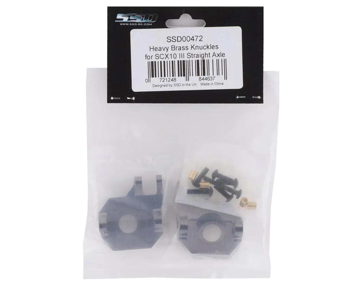 SSD RC SCX10 Pro &amp; III Straight Axle Heavy Brass Steering Knuckles (2)