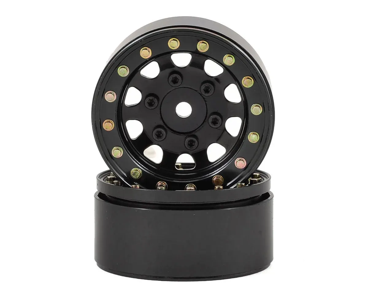 SSD RC D Hole 1.55&quot; Steel Beadlock Crawler Wheels (Black) (2)