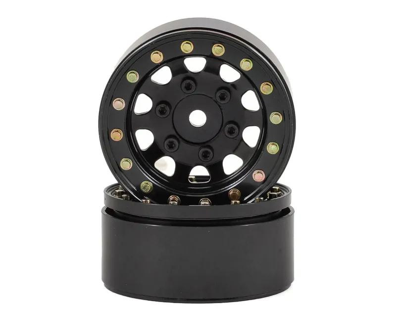 SSD RC D Hole 1.55&quot; Steel Beadlock Crawler Wheels (Black) (2)