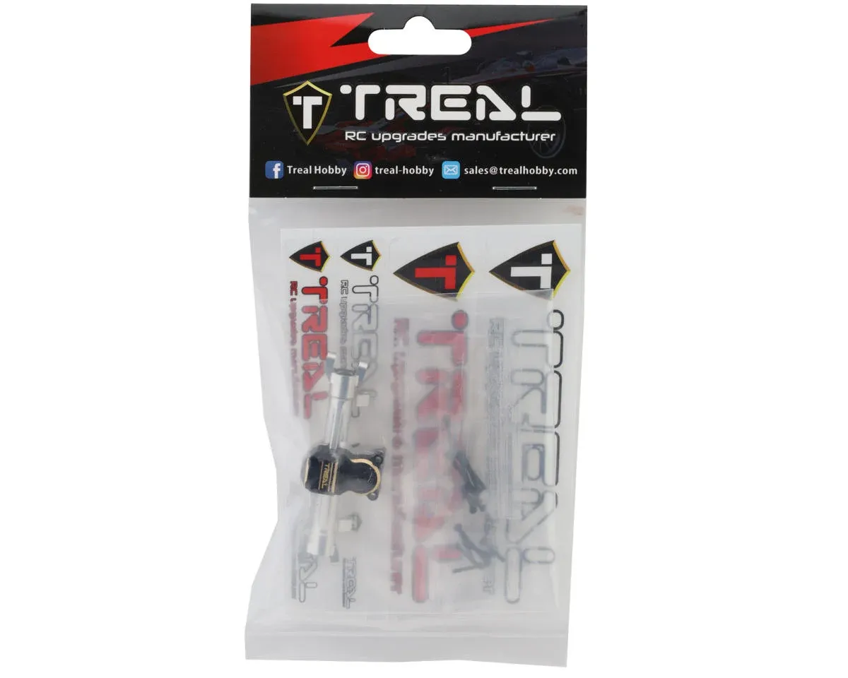 Treal Hobby Axial SCX24 Aluminum Front Axle w/Brass Differential Cover (Silver/Black)