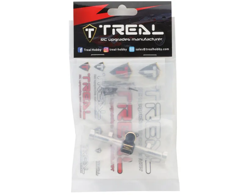 Treal Hobby Axial SCX24 Aluminum Rear Axle w/Brass Differential Cover (Silver/Black)