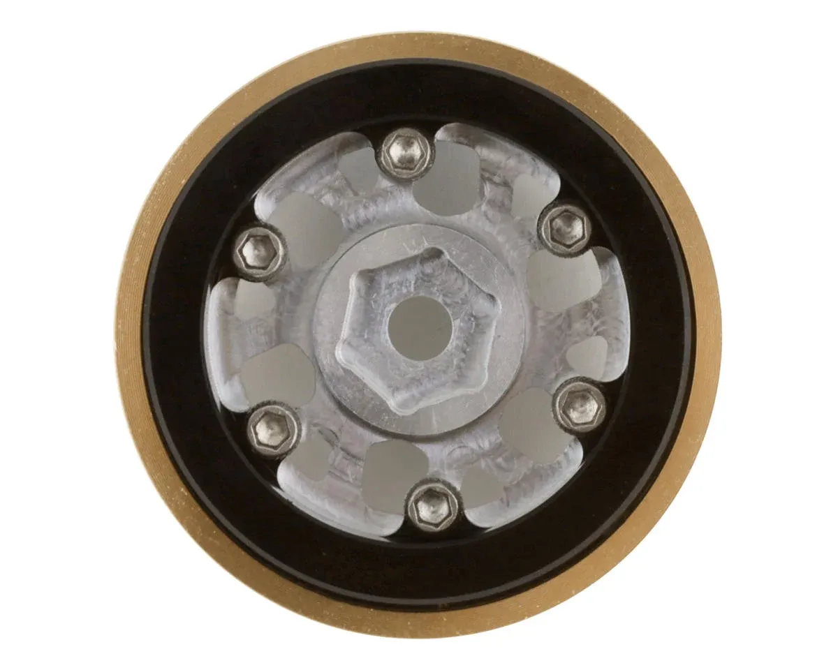 SSD RC 1.0” Boxer Aluminum/Brass Beadlock Wheels (Silver) (2) (25g)