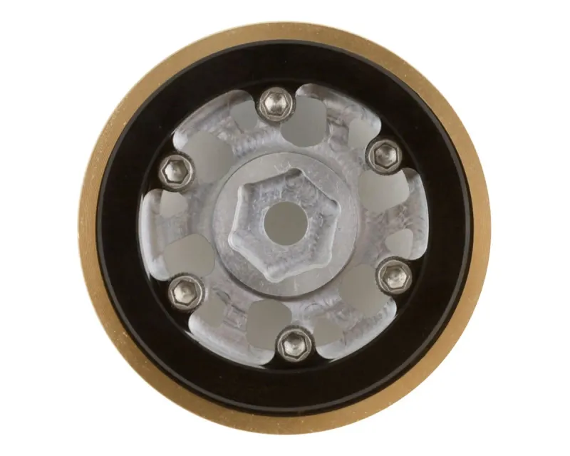 SSD RC 1.0” Boxer Aluminum/Brass Beadlock Wheels (Silver) (2) (25g)