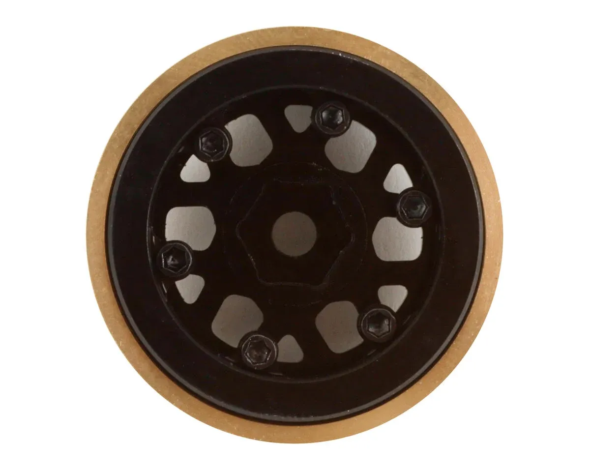 SSD RC 1.0” Boxer Aluminum/Brass Beadlock Wheels (Black) (2) (25g)