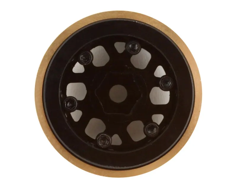 SSD RC 1.0” Boxer Aluminum/Brass Beadlock Wheels (Black) (2) (25g)