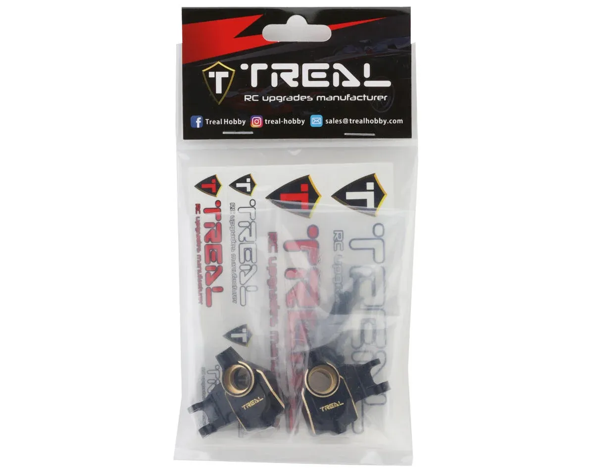 Treal Hobby Axial UTB18 Brass Front Steering Knuckles (Black)