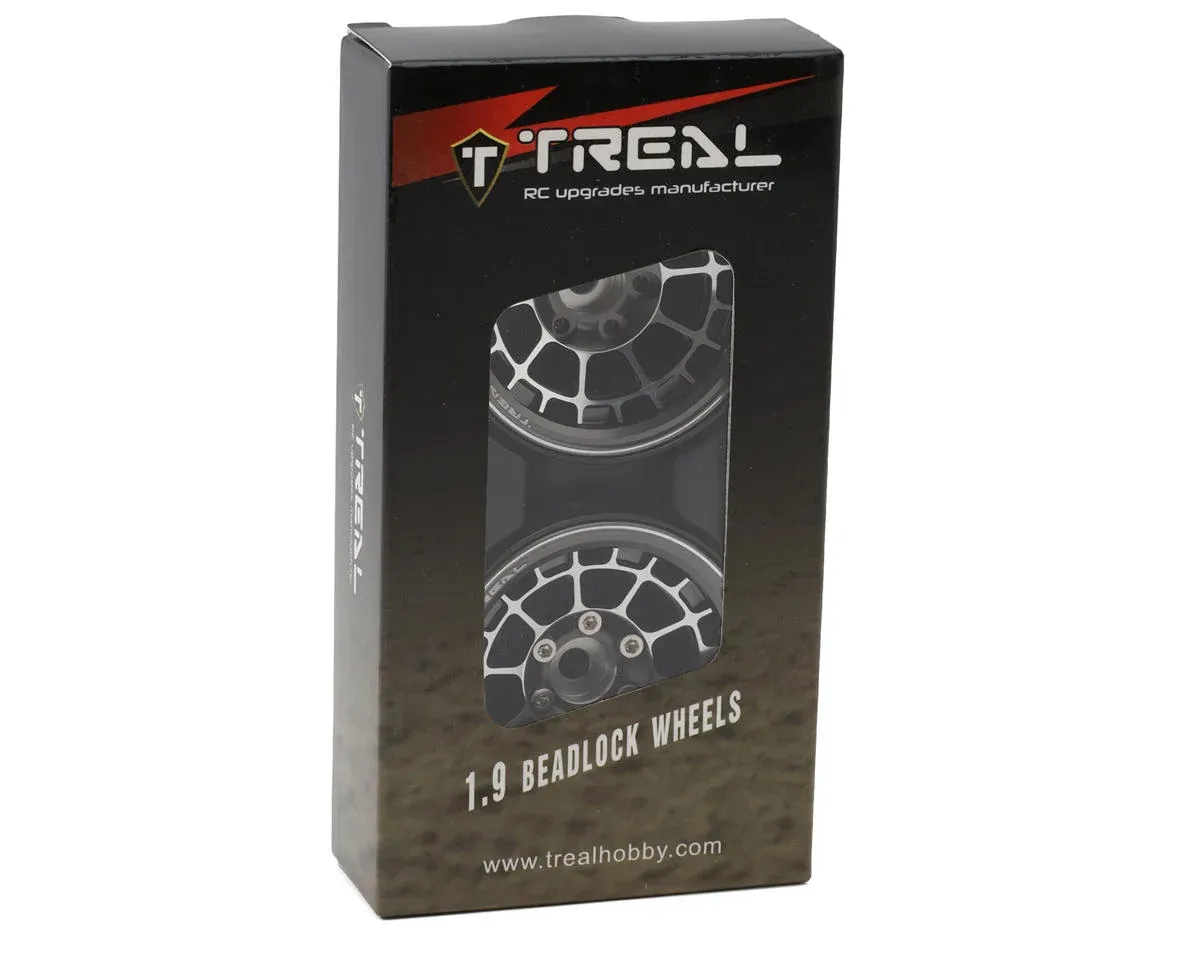 Treal Hobby Type A 1.9&#39;&#39; Spoked Beadlock Wheels (Titanium) (2)