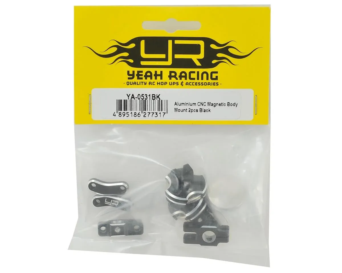 Yeah Racing Aluminum CNC Magnetic Invisible Body Mount (Black)