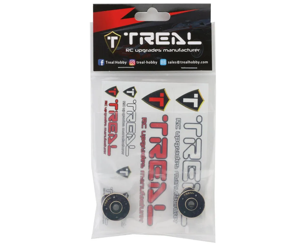 Treal Hobby SCX24 Brass Outer Portal Covers (2) (Black) (20g)