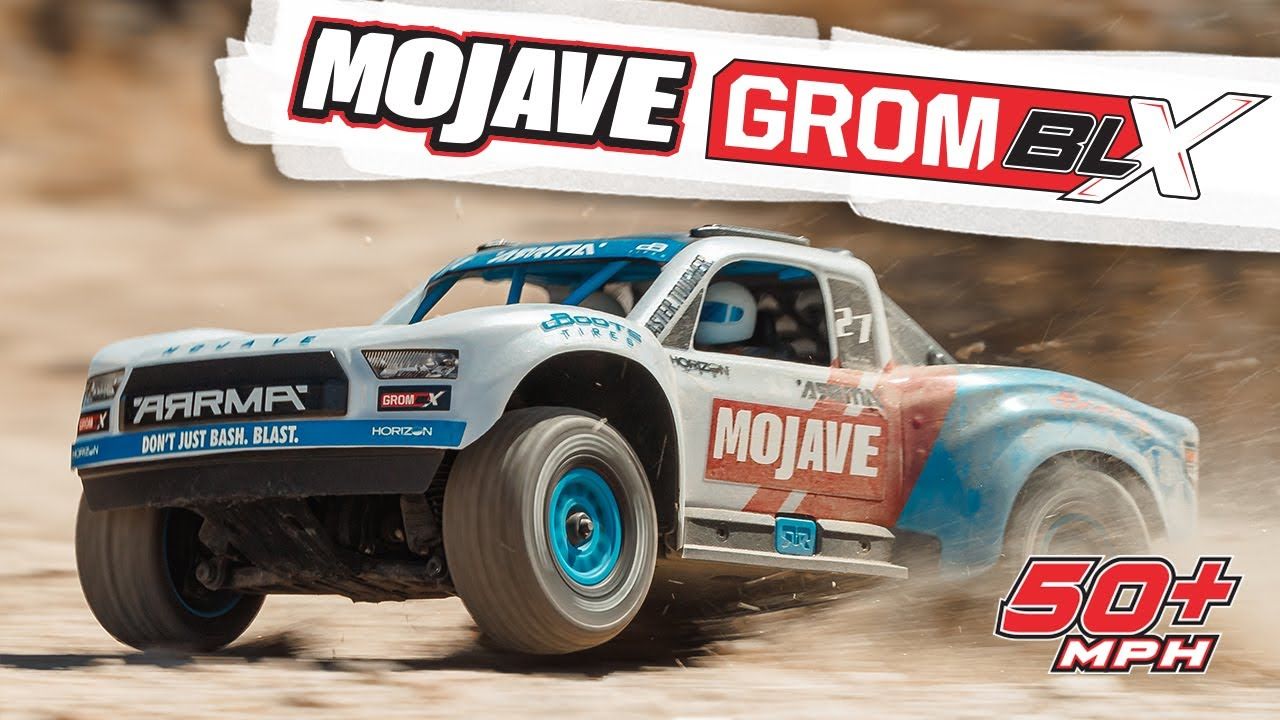 MOJAVE GROM 223S BLX Brushless 4X4 Small Scale Desert Truck RTR with Battery &amp; Charger, White/Blue