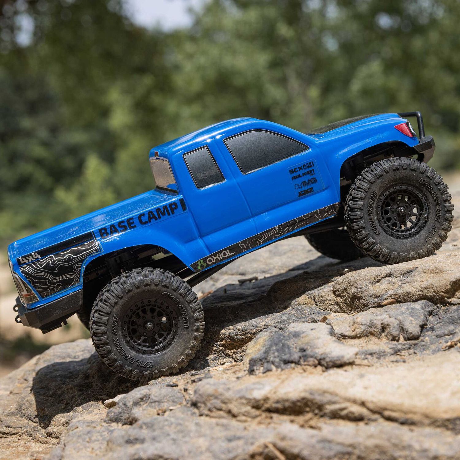 1/24 SCX24 Base Camp 4X4 RTR Brushed Rock Crawler (Battery &amp; Charger Included), Blue