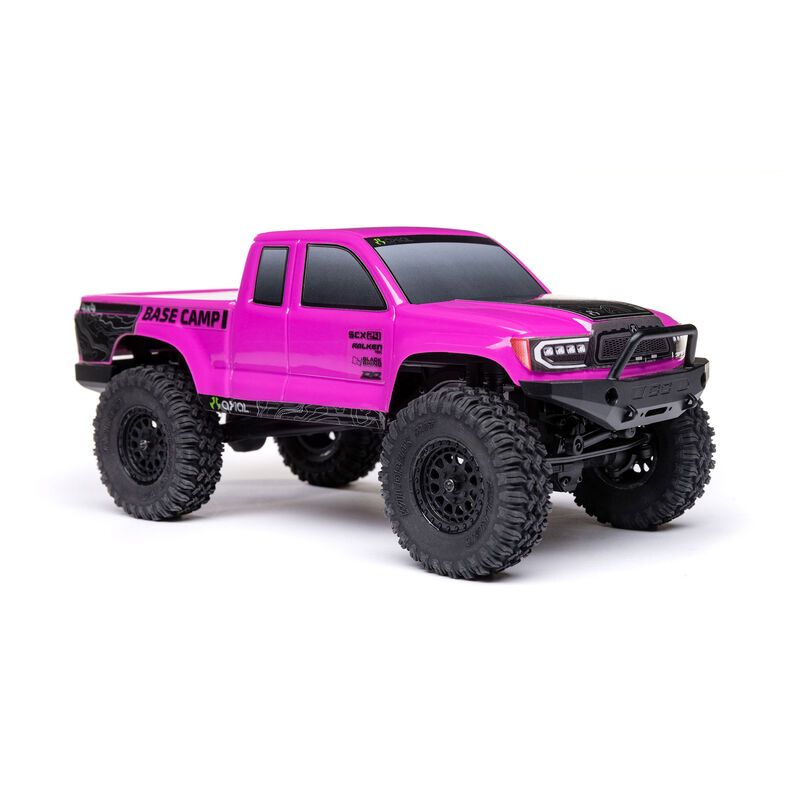 1/24 SCX24 Base Camp 4X4 RTR Brushed Rock Crawler (Battery &amp; Charger Included), Pink