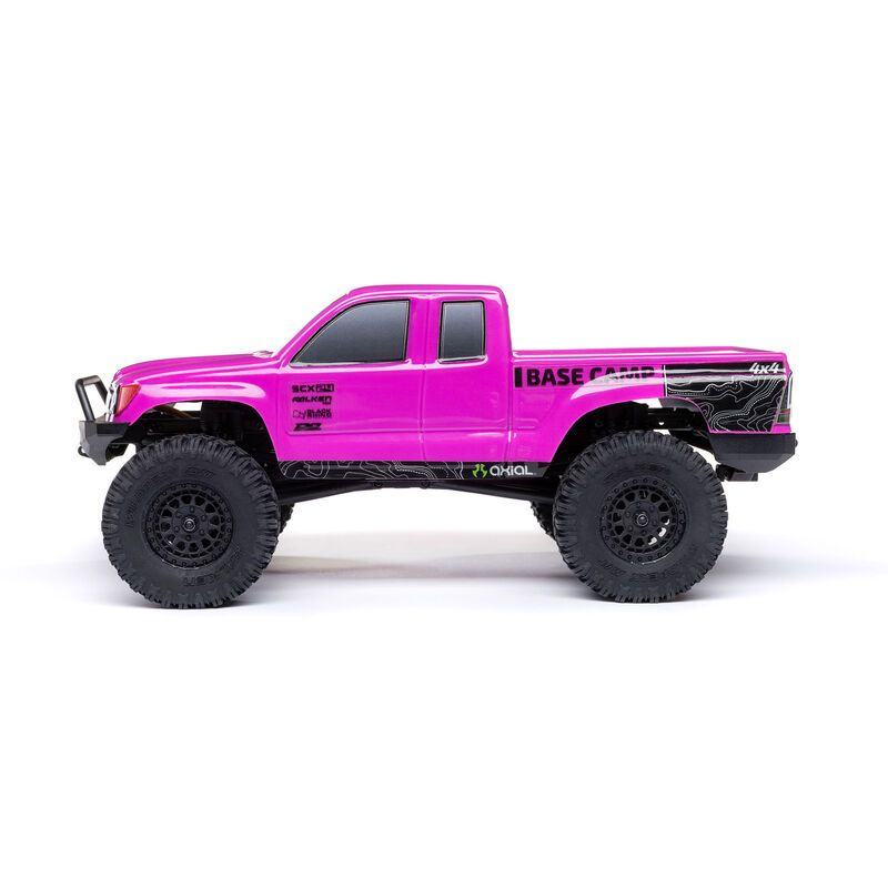 1/24 SCX24 Base Camp 4X4 RTR Brushed Rock Crawler (Battery &amp; Charger Included), Pink