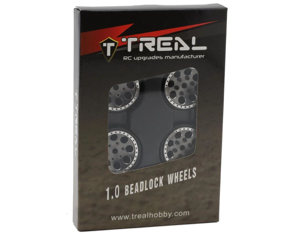 Treal Hobby 1.0&quot; 8-Hole Beadlock Wheels (Grey) (4) (22g)