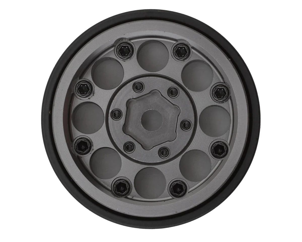 Treal Hobby 1.0&quot; 8-Hole Beadlock Wheels (Grey) (4) (22g)