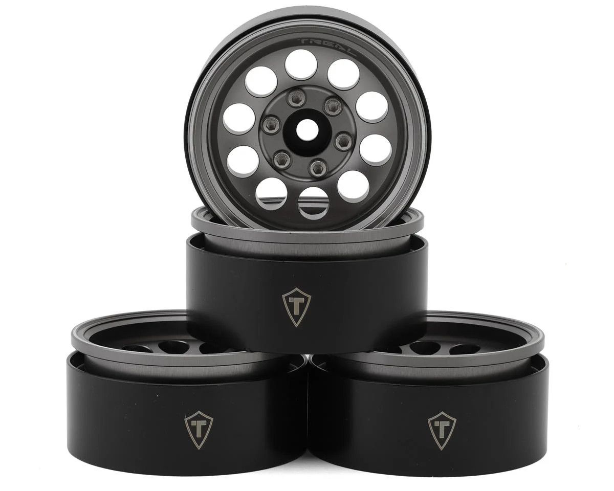 Treal Hobby Type F 1.9&quot; 10-Hole Beadlock Wheels (Grey) (4)
