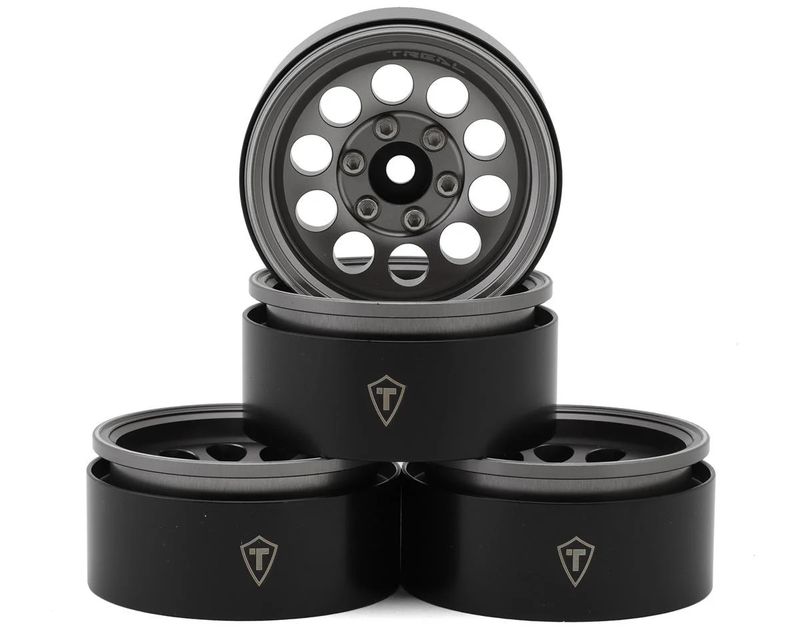 Treal Hobby Type F 1.9&quot; 10-Hole Beadlock Wheels (Grey) (4)