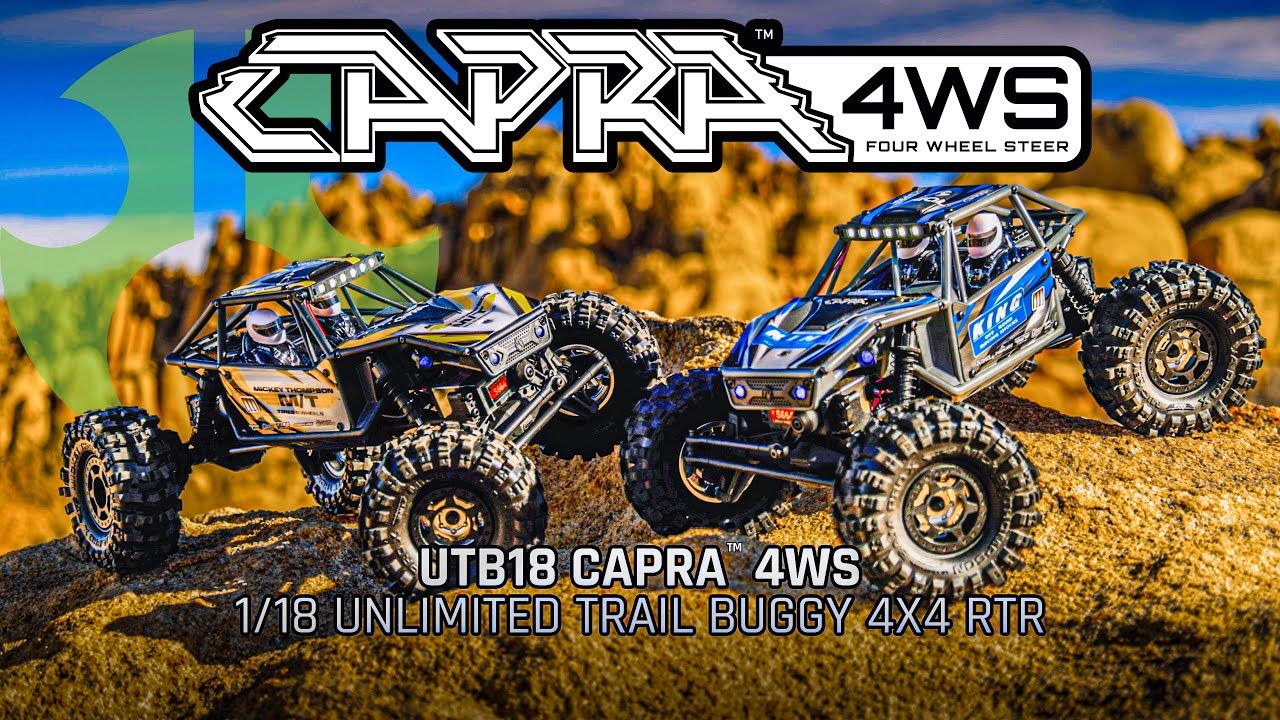 1/18 UTB18 Capra 4WS 4X4 RTR Brushed Rock Crawler (Battery &amp; Charger Included), Yellow