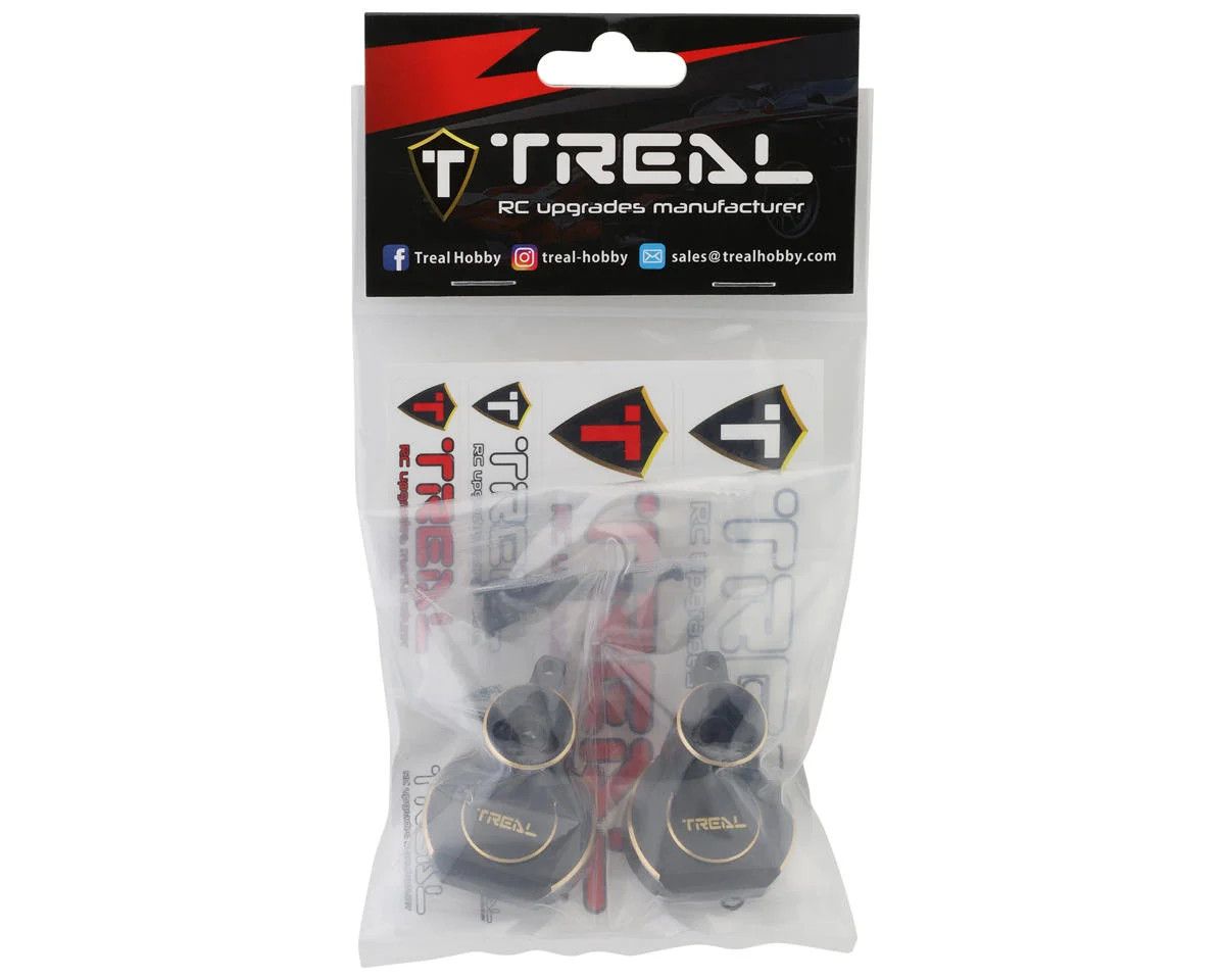 Treal Hobby Redcat Ascent/Gen9 Brass Rear Inner Portal Covers (Black) (2) (77g)