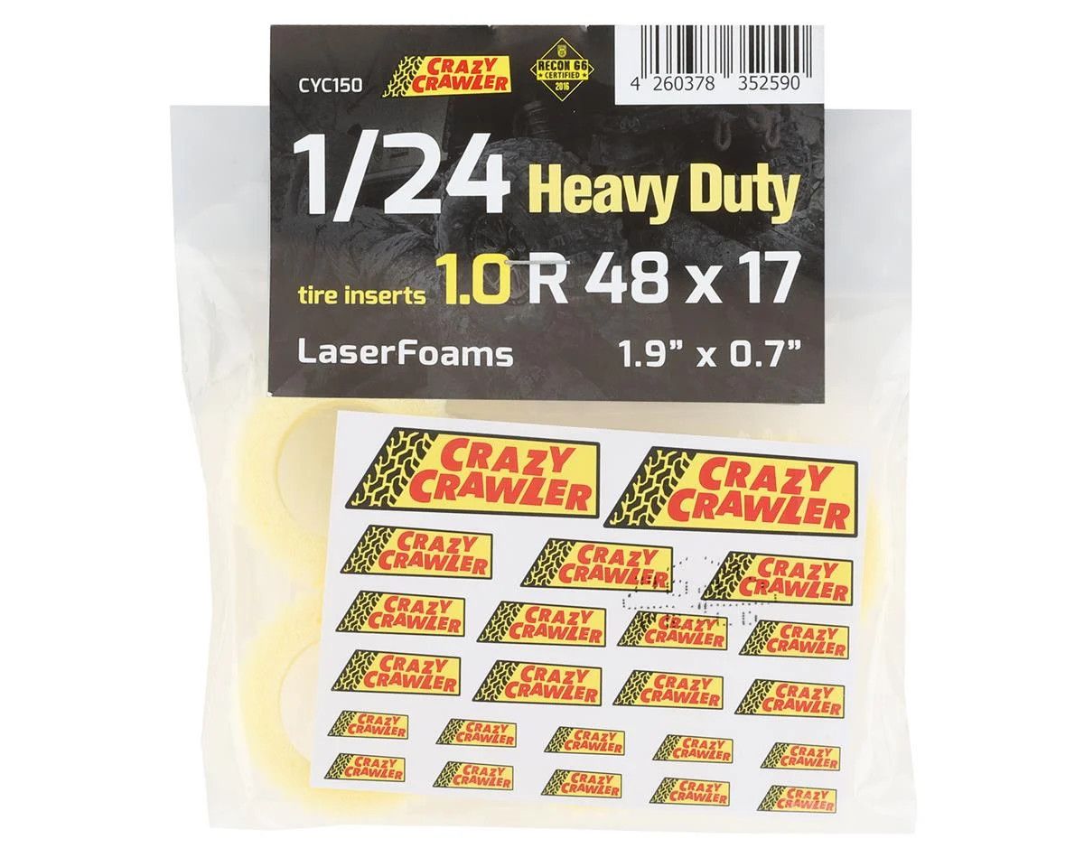 Crazy Crawler LaserFoam Heavy Duty 1.0 Foam Crawler Tire Insert (4) (48x17mm)