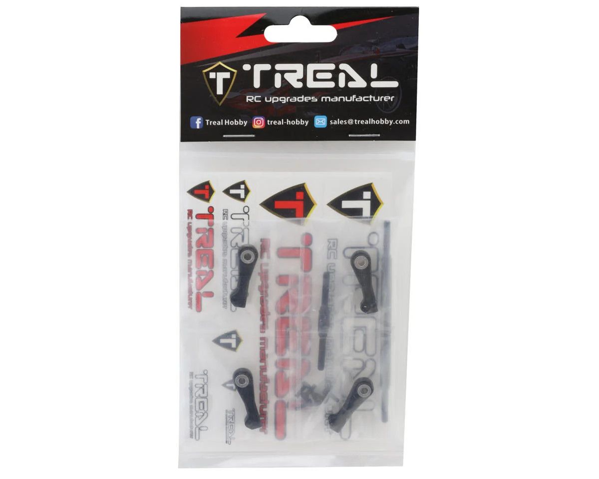 Treal Hobby Axial UTB18 Adjustable Steering Links Tie Rod Set (Black)