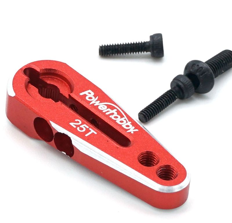 Powerhobby 25T Aluminum Clamping Servo Arm (Red)