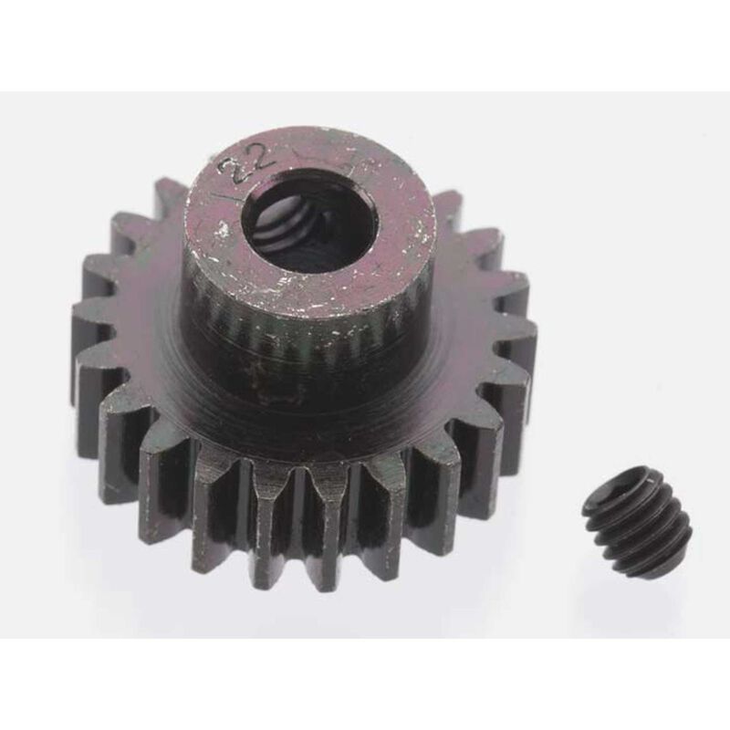 Extra Hard 22 Tooth Blackened Steel 32p Pinion 5mm