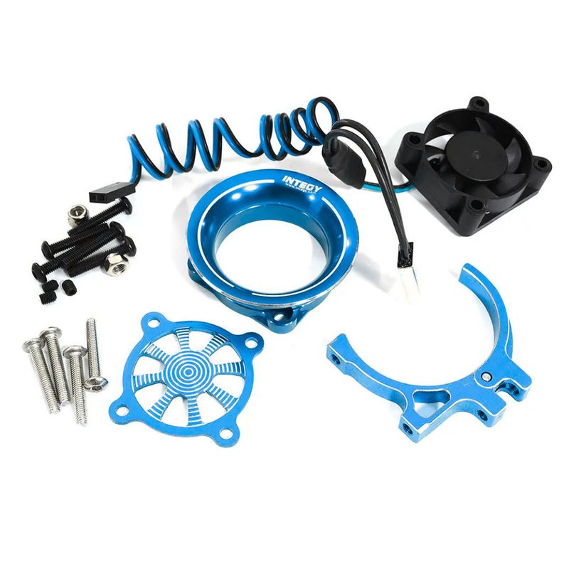 Thermo Controlled 30x30mm Fan w/ Intake Ram Funnel for 35-36mm Motor 540 &amp; 550 (Blue)