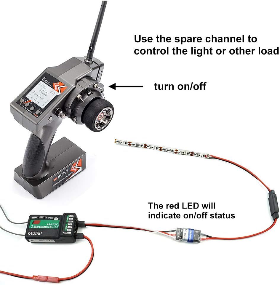 RC Remote Controlled AUX on/Off Electronic Switch Relay for Car Truck Boat LED Light Drone (4A)