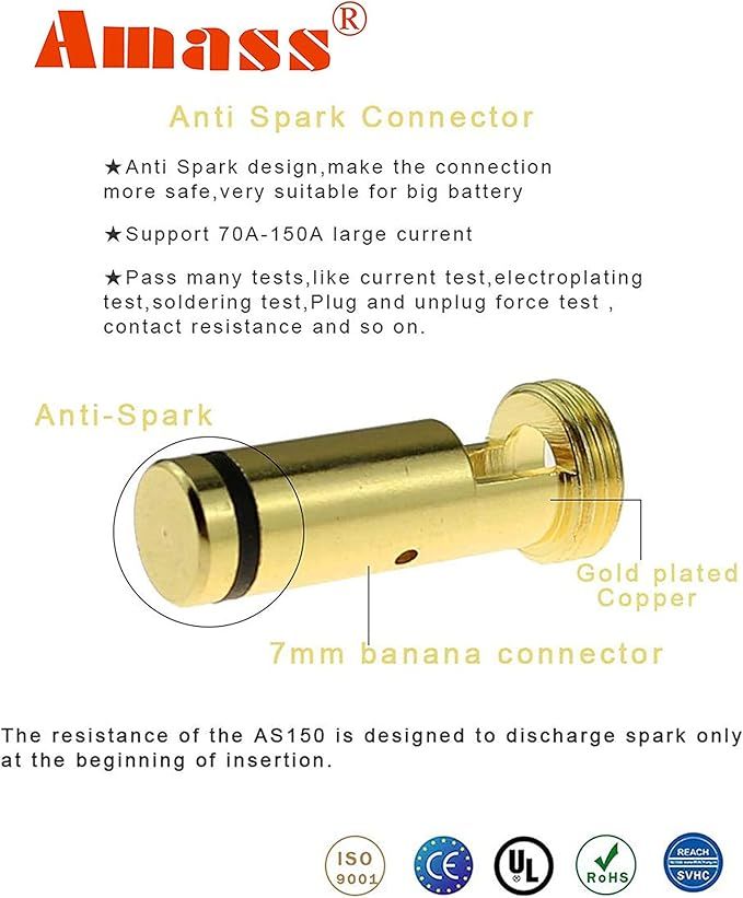 Amass 7mm Anti-Spark Bullet Battery Connectors