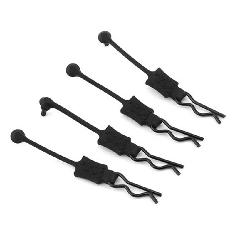 Body Clip Retainers 1/8 Scale (4) Black