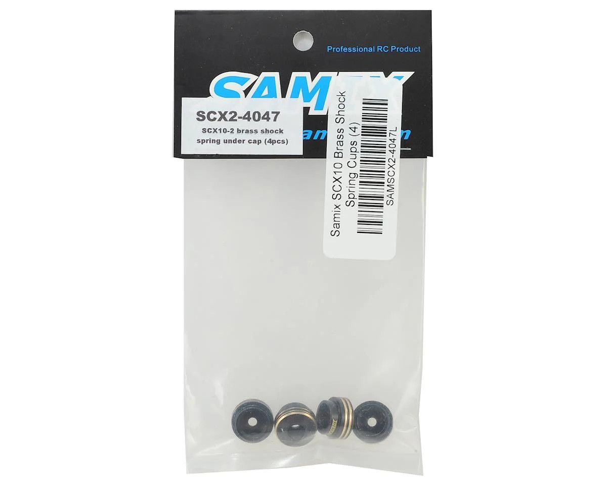 Samix SCX10 Brass Shock Spring Cups (Black) (4)