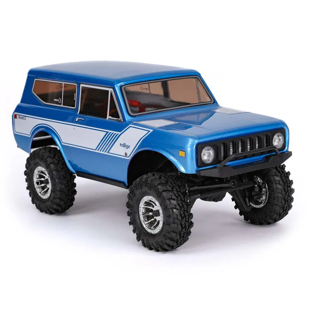 Ascent-18 International Scout II - 1/18 Scale Brushed Electric Rock Crawler, Blue