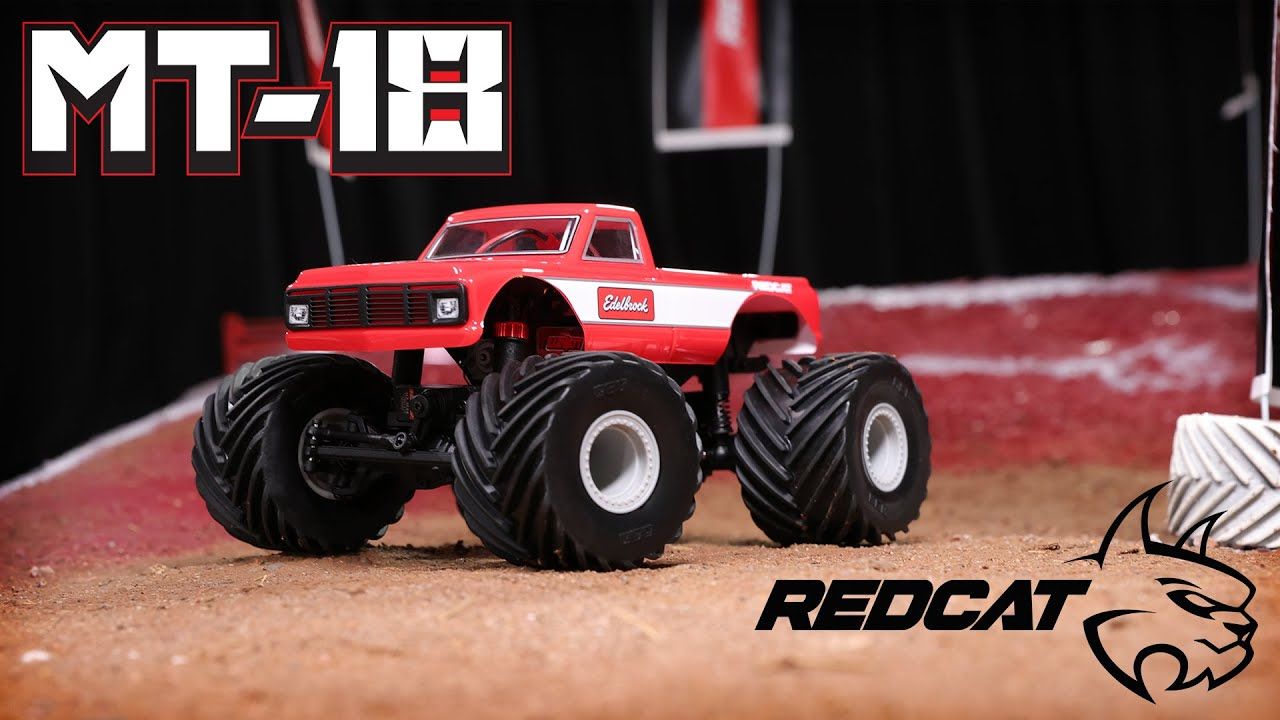 MT-18 - 1/18 Scale Brushed Electric Monster Truck, RED - Edelbrock