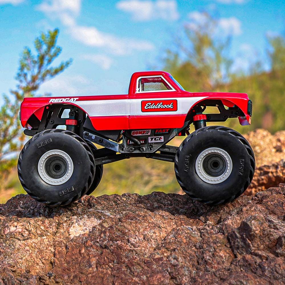 MT-18 - 1/18 Scale Brushed Electric Monster Truck, RED - Edelbrock