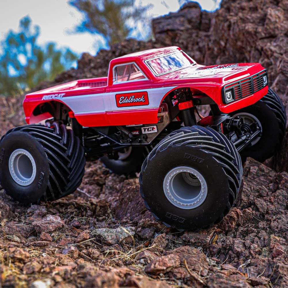 MT-18 - 1/18 Scale Brushed Electric Monster Truck, RED - Edelbrock