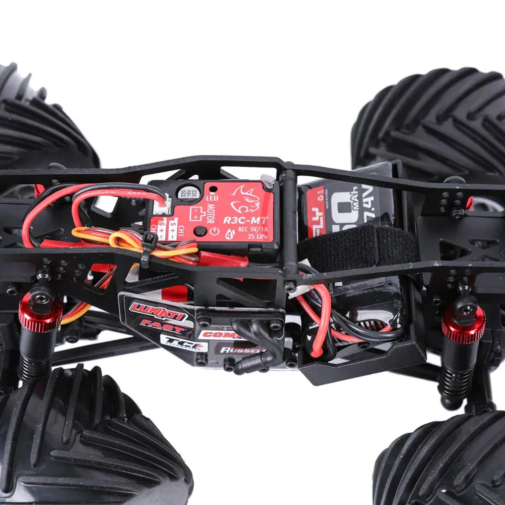 MT-18 - 1/18 Scale Brushed Electric Monster Truck, RED - Edelbrock