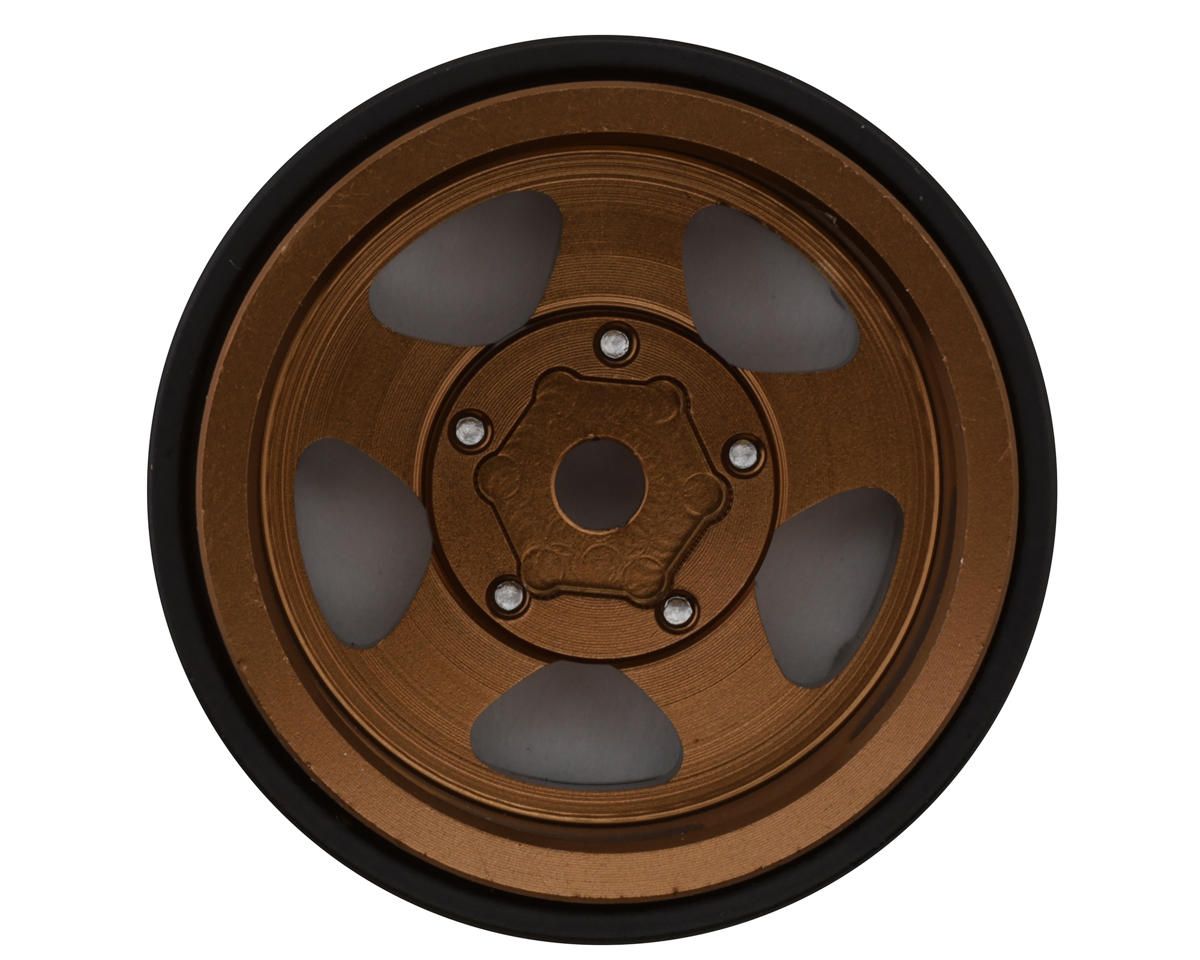 Treal Hobby Classic 5-Star 1.0&quot; Beadlock Wheels (Black/Bronze) (4) (22.4g)