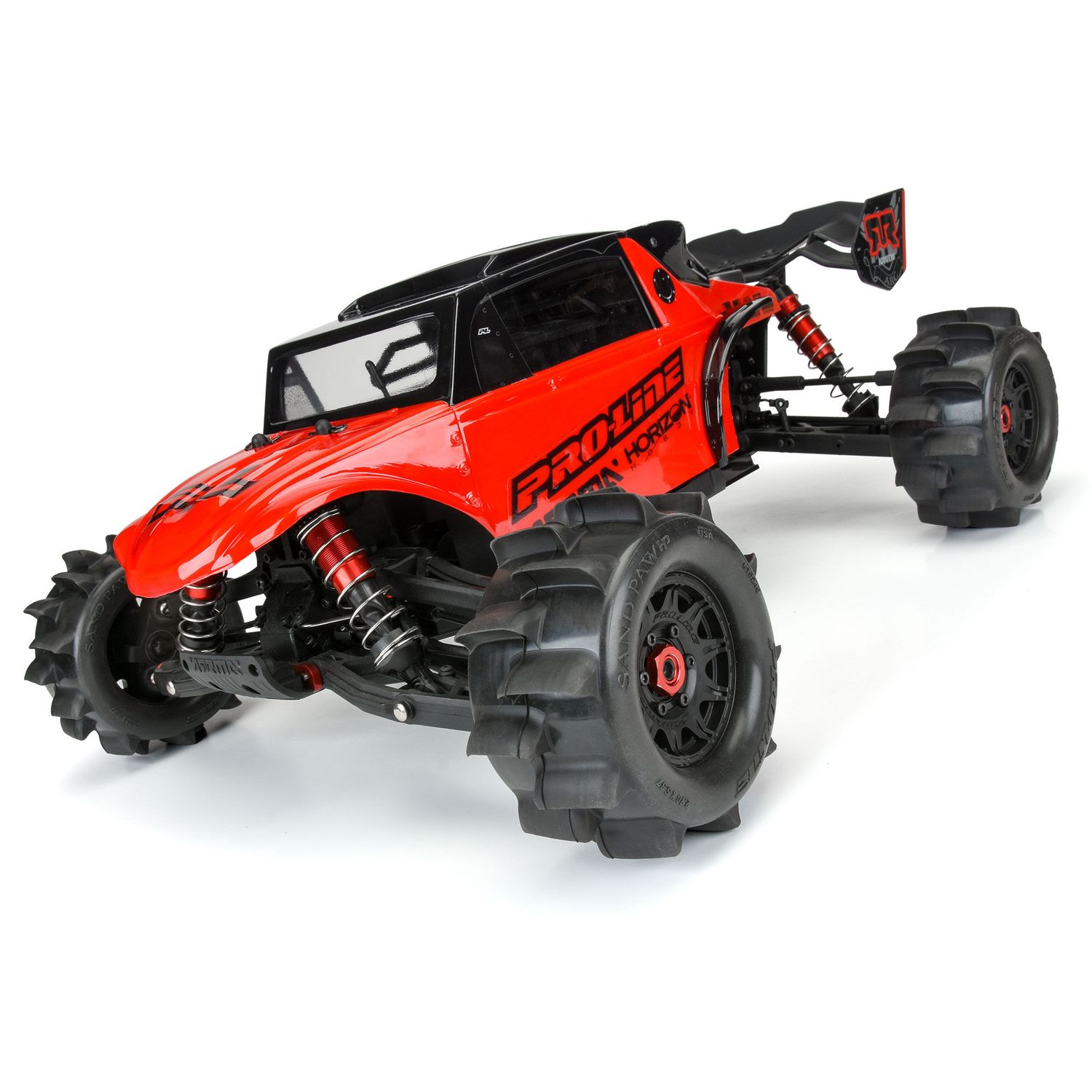 Sand Paw HP BELTED 2.8&quot; Sand Truck Tires Mounted on Raid Black 6x30 Removable Hex (12mm &amp; 14mm) Wheels (2)
