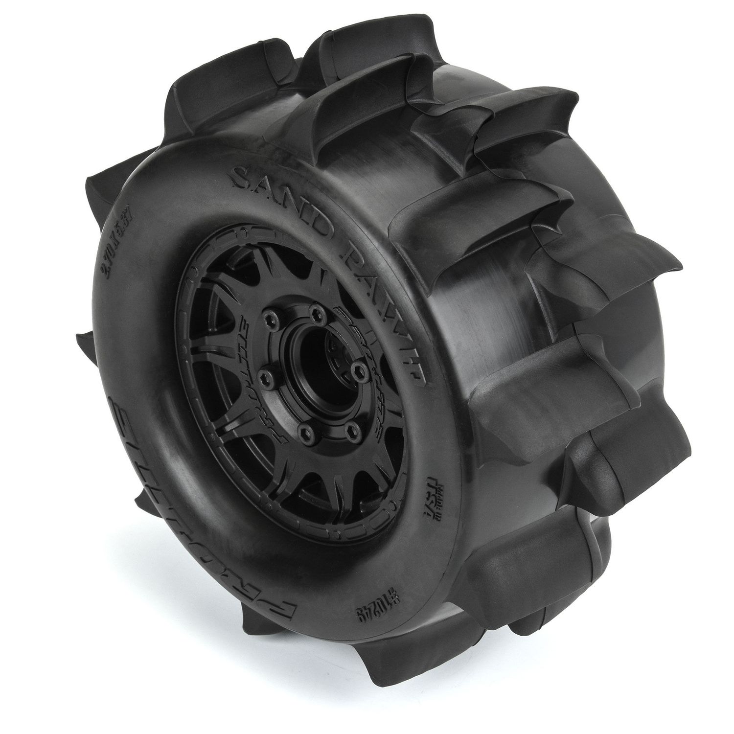 Sand Paw HP BELTED 2.8&quot; Sand Truck Tires Mounted on Raid Black 6x30 Removable Hex (12mm &amp; 14mm) Wheels (2)