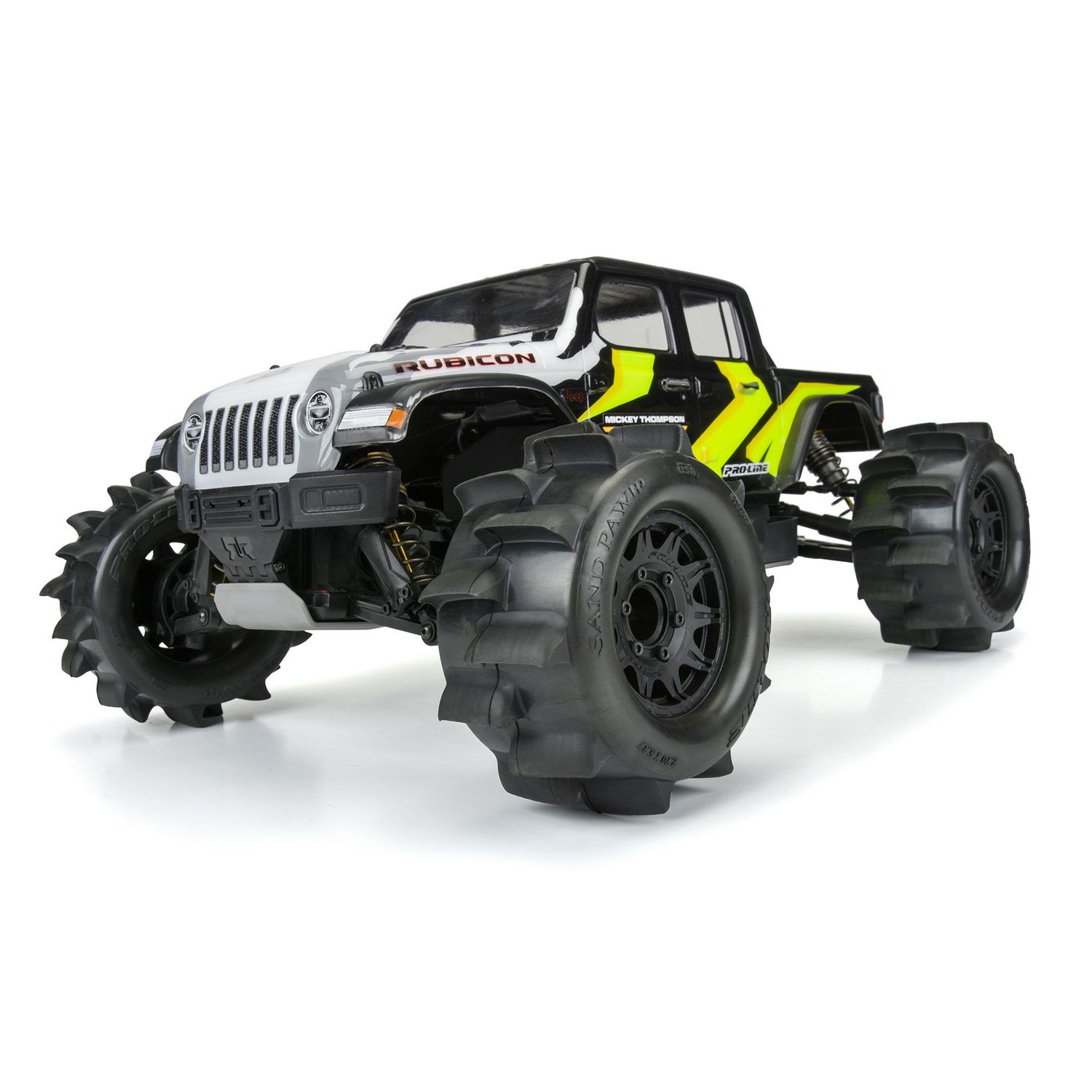 Sand Paw HP BELTED 2.8&quot; Sand Truck Tires Mounted on Raid Black 6x30 Removable Hex (12mm &amp; 14mm) Wheels (2)