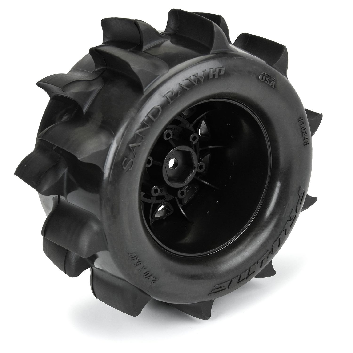Sand Paw HP BELTED 2.8&quot; Sand Truck Tires Mounted on Raid Black 6x30 Removable Hex (12mm &amp; 14mm) Wheels (2)
