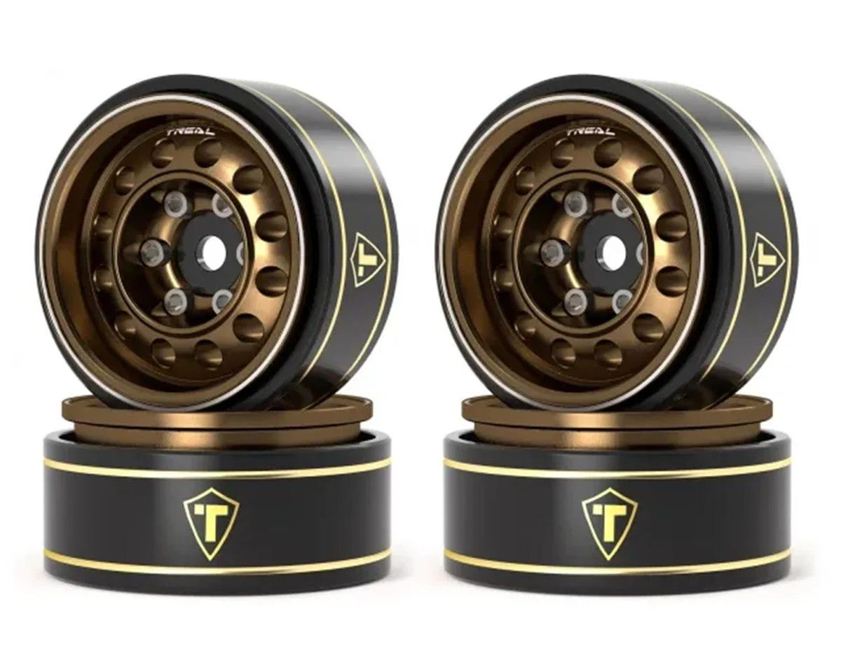 Treal Hobby Type K 1.0&quot; 12-Hole Beadlock Classic Vintage Wagon Wheels (Bronze) (4) (28.9g)