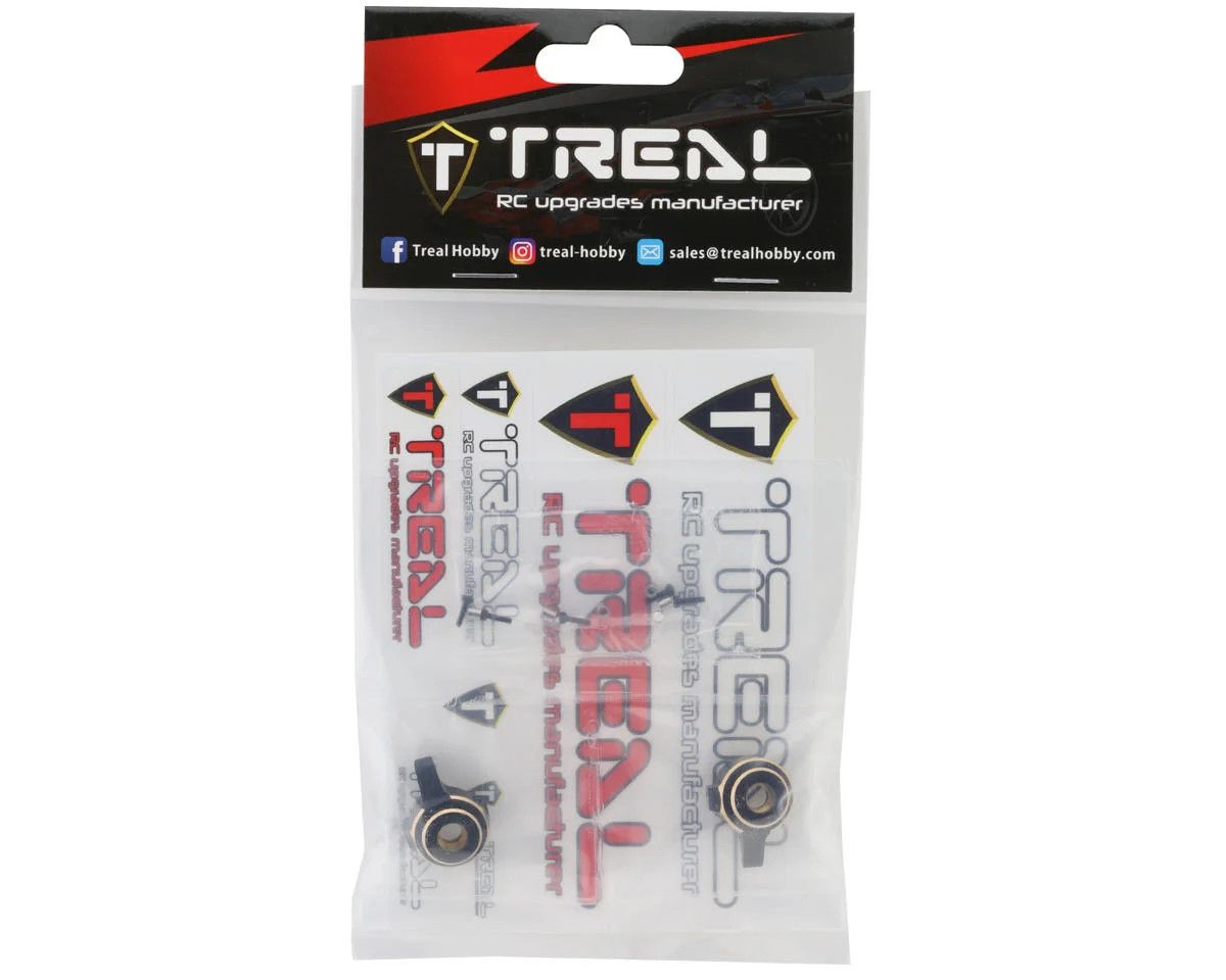Treal Hobby Axial SCX24 Brass Front Steering Knuckles (Black) (2) (10g)
