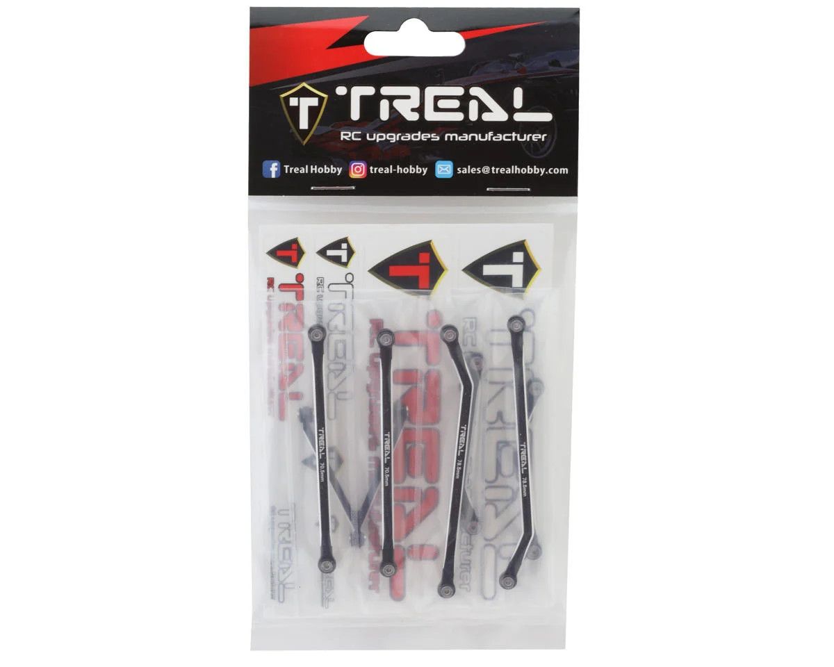Treal Hobby Axial SCX24 Aluminum High Clearance Link Set (Black) (7) (Gladiator)