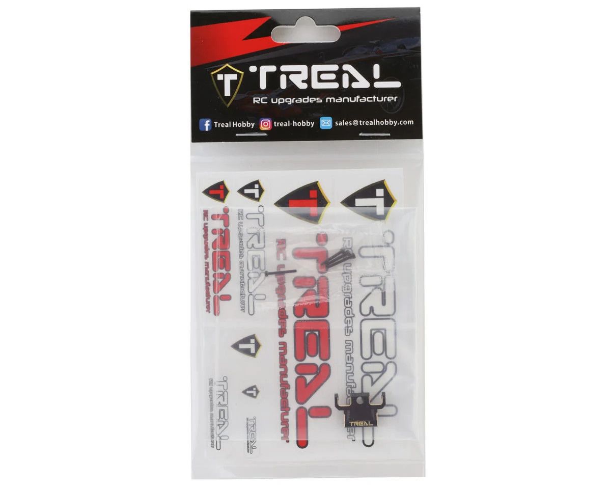 Treal Hobby Axial SCX24 Brass Rear Upper Link Mount (Black)