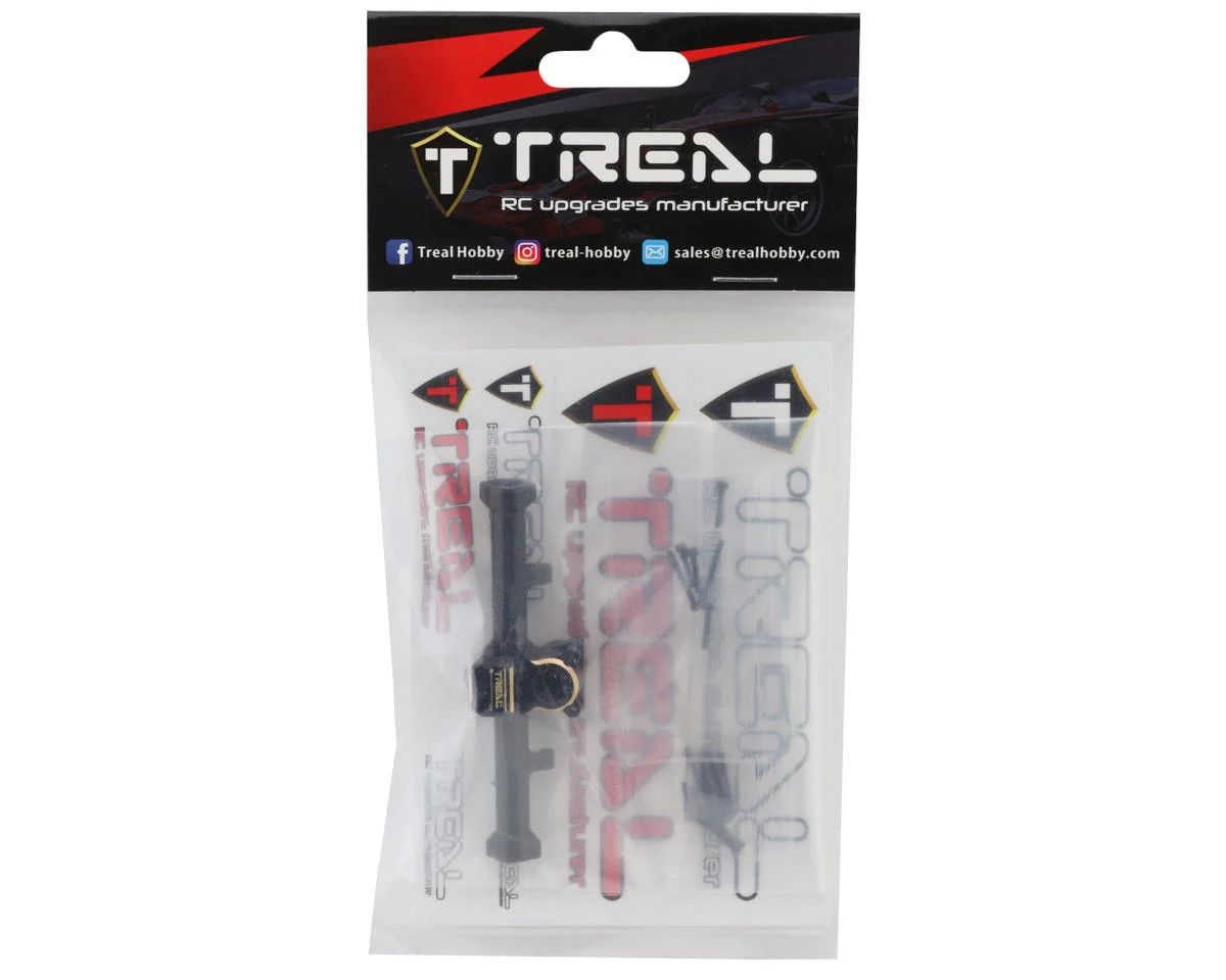Treal Hobby Axial SCX24 Aluminum Rear Axle w/Brass Differential Cover (Black)