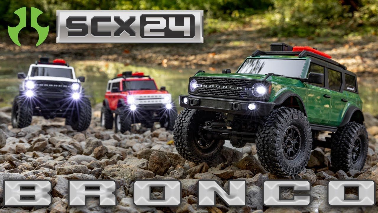 1/24 SCX24 Ford Bronco 4X4 RTR Brushed Rock Crawler (Battery &amp; Charger Included), Green