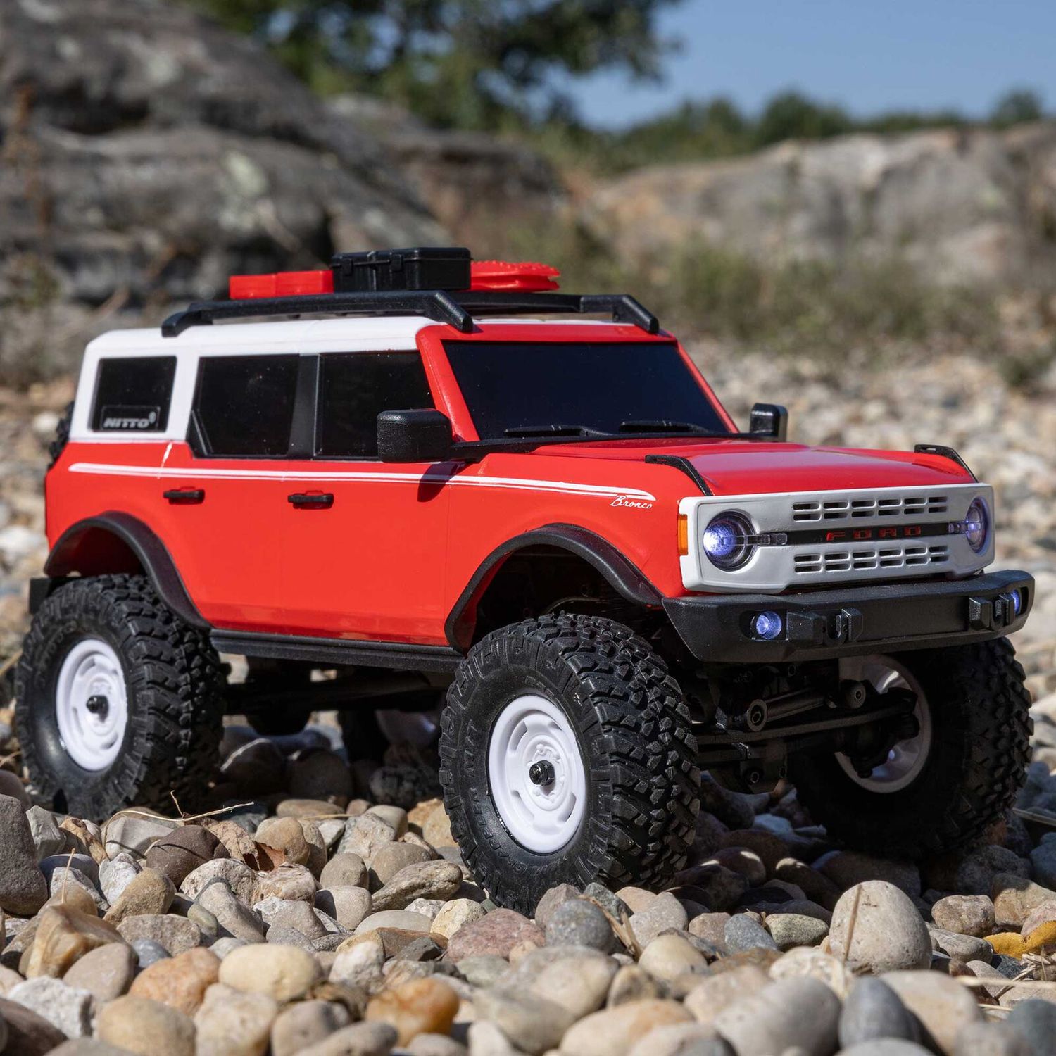 1/24 SCX24 Ford Bronco Heritage Edition 4X4 RTR Brushed Rock Crawler (Battery &amp; Charger Included), Red