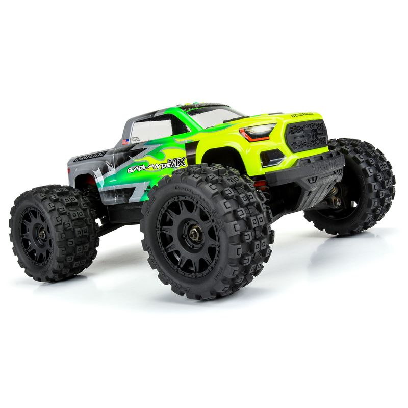 Badlands MX 1.85&quot; All-Terrain Truck Tires (4) Mounted on Raid Black 12mm Hex Wheels for Granite GROM 4x4 Front or Rear